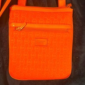 Michael Kors bright orange crossbody purse